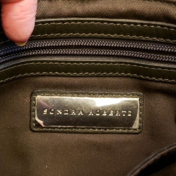 SONDRA Roberts Leather Snake Skin Look Olive Brown - Picture 3 of 9